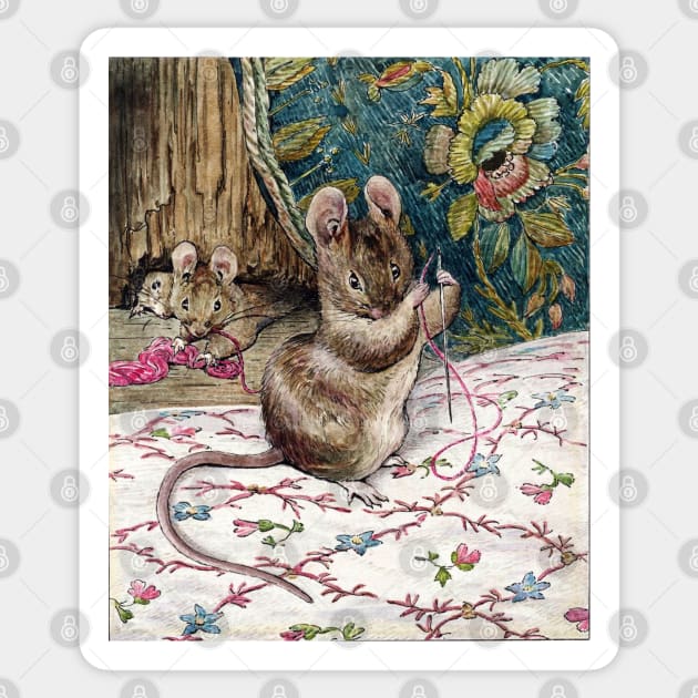 The Mice Go to Work - The Tailor of Gloucester - Beatrix Potter Sticker by forgottenbeauty